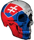 Slovak Flag Painted on a Skull