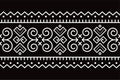 Slovak tribal folk art vector seamless long horizontal geometric pattern inspired by Cicmany folk art in Slovakia