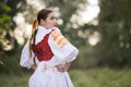 Slovak folklore. Slovak folklore girl. Royalty Free Stock Photo