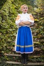 Slovak folklore. Slovak folklore girl. Royalty Free Stock Photo