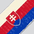 Slovak grunge flag. Vector illustration.