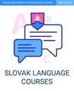 Slovak language courses pixel perfect icon with editable stroke
