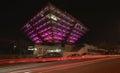 Slovak Radio Building at night.