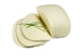 Slovak Sheep's Milk Cheese, slice and isolated
