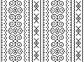 Slovak tribal folk art vector seamless geometric pattern, retro decor inspired by traditional painted houses from village Cicmany