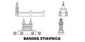 Slovakia, Banska Stiavnica line travel skyline set. Slovakia, Banska Stiavnica outline city vector illustration, symbol