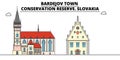 Slovakia , Bardejov Town, Conservation Reserve , travel skyline vector illustration.