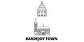 Slovakia, Bardejov Town line travel skyline set. Slovakia, Bardejov Town outline city vector illustration, symbol