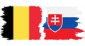Slovakia and Belgium grunge flags connection vector