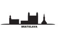Slovakia, Bratislava city skyline isolated vector illustration. Slovakia, Bratislava travel black cityscape Royalty Free Stock Photo