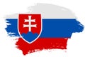 Slovakia brush stroke flag vector background. Hand drawn grunge style Slovak isolated banner