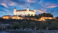 Slovakia capital city Bratislava, Castle at nigth Royalty Free Stock Photo