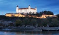 Slovakia capital city Bratislava, Castle at nigth Royalty Free Stock Photo