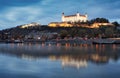 Slovakia capital city Bratislava, Castle at nigth