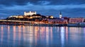 Slovakia capital city Bratislava, Castle at nigth Royalty Free Stock Photo