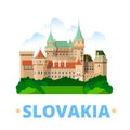 Slovakia country design template Flat cartoon styl