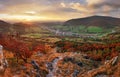 Slovakia countryside - Autumn mountain panorama - Nice village O Royalty Free Stock Photo