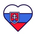 Slovakia Flag Festive Patriot Heart Outline Icon Royalty Free Stock Photo