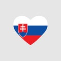 Slovakia flag in heart. Country of europe. Isolated vector icon in flat Royalty Free Stock Photo