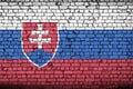 Slovakia flag is painted onto an old brick wall Royalty Free Stock Photo