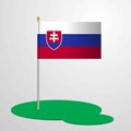 Slovakia Flag Pole Royalty Free Stock Photo