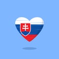 Slovakia flag shaped love illustration Royalty Free Stock Photo