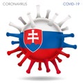 Slovakia flag in virus shape