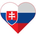 Slovakia flat heart flag Royalty Free Stock Photo