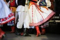 Slovakia folkloric unrecognizable dancers on stage. National costumes