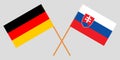 Slovakia and Germany. The Slovakian and German flags. Official colors. Correct proportion. Vector