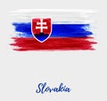 Slovakia grunge watercolor flag background.