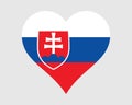 Slovakia Heart Flag. Slovak Love Shape Country Nation National Flag. Slovak Republic Banner Icon Sign Symbol. EPS Vector Royalty Free Stock Photo