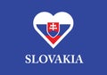 Slovakia heart shape love symbol national flag Royalty Free Stock Photo