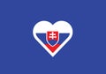 Slovakia heart shape love symbol national flag Royalty Free Stock Photo
