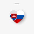 Slovakia heart shaped flag. Origami paper cut Slovak national banner Royalty Free Stock Photo