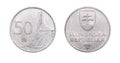 50 slovakia heller coin isolated