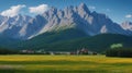 Slovakia High Tatras Mountains with meadow, Zapadne tatry Slovakia Royalty Free Stock Photo