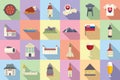 Slovakia icons set flat vector. City culture