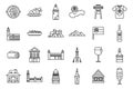 Slovakia icons set outline vector. City culture