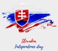 Slovakia Independence day grunge flag background