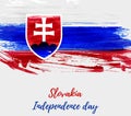 Slovakia Independence day grunge flag background