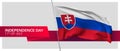 Slovakia independence day vector banner, greeting card.