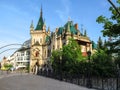 Jakab`s Palace Jakabov palac in Kosice - view from the bridge