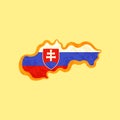 Slovakia - Map colored with Slovak flag
