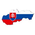 Slovakia map on white background with clipping path 3d illustration Royalty Free Stock Photo