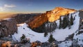 Slovakia mountain at winter, peak Tlsta at sunset, Fatra Royalty Free Stock Photo