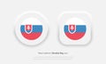 Slovakia national flag vector icons in trendy neumorphism design. Vector EPS 10