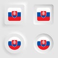 Slovakia neumorphic graphic and label set