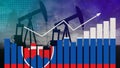 Slovakia oil industry concept. Economic crisis, increased prices, fuel default. Oil wells, stock market, exchange economy and