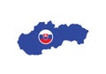 Slovakia outline map country shape flag